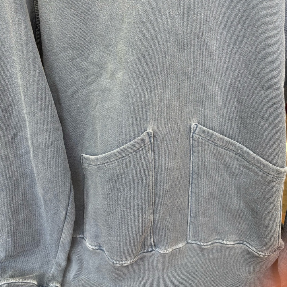 Birdwell Beach Britches Distressed Dusty Blue Crewneck Pocket Sweatshirt Men XXL - Picture 8 of 9